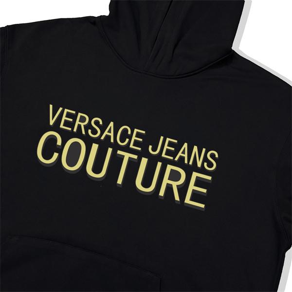 ブラック × ホワイト ゴールドロゴ パーカー ヴェルサーチ VERSACE 偽物 2025秋冬ステープル 新着 