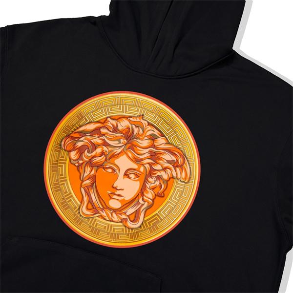 パーカー ヴェルサーチ VERSACE コピー 2025秋冬センセーション プレミアム ブラック × ホワイト ゴールドメデューサ
