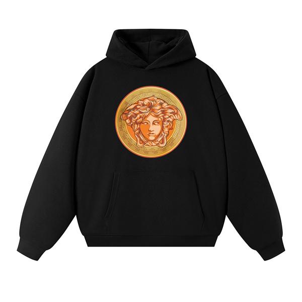 パーカー ヴェルサーチ VERSACE コピー 2025秋冬センセーション プレミアム ブラック × ホワイト ゴールドメデューサ