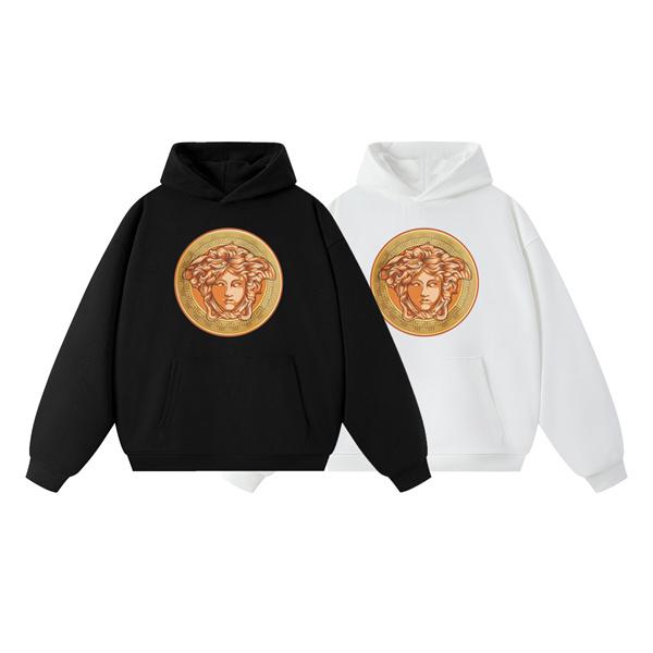 パーカー ヴェルサーチ VERSACE コピー 2025秋冬センセーション プレミアム ブラック × ホワイト ゴールドメデューサ