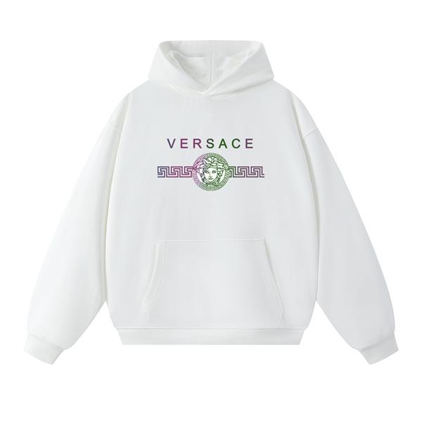 数量限定 高級 おすすめ ブラック × ホワイト パーカー ヴェルサーチ VERSACE コピー 2025秋冬定番 