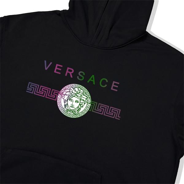 数量限定 高級 おすすめ ブラック × ホワイト パーカー ヴェルサーチ VERSACE コピー 2025秋冬定番 