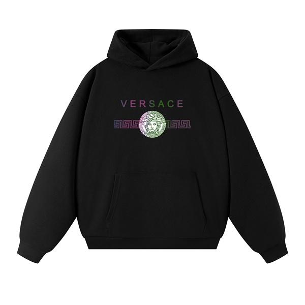 数量限定 高級 おすすめ ブラック × ホワイト パーカー ヴェルサーチ VERSACE コピー 2025秋冬定番 