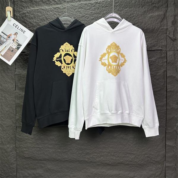 最安値 ゴージャス ブラック パーカー ヴェルサーチ VERSACE コピー 2025秋冬マストハブ セール 