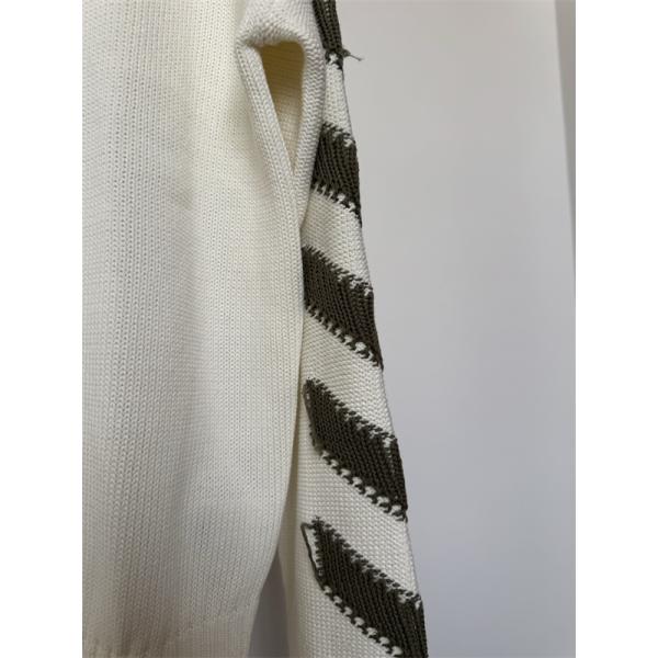 カジュアルコーデ ブラック × ベージュ セーター Off-White コピー 2025秋冬新作 限定生産 オフホワイト