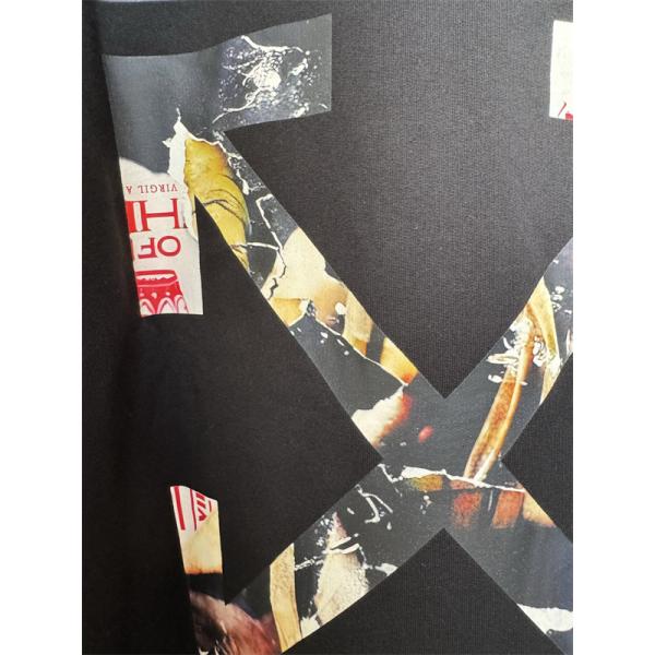 2025秋冬限定モデル 数量限定 オフホワイト オーバーサイズ ブラック × ホワイト プリント Off-White 偽物 パーカー 