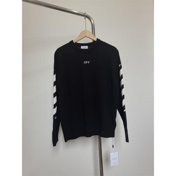 高級感 大人カジュアル グレー × ホワイトセーター Off-White コピー 2025秋冬注目スタイル オフホワイト