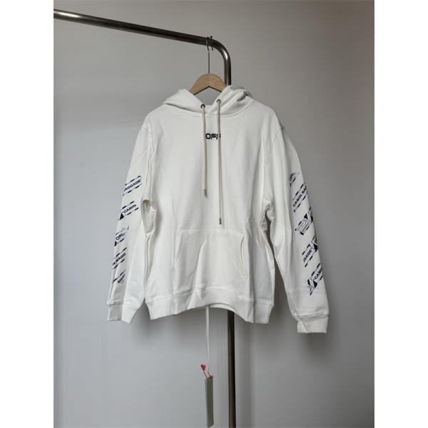 2025秋冬人気モデル 保温性ファッション オフホワイト ブラック × ホワイト プリント パーカー Off-White コピー