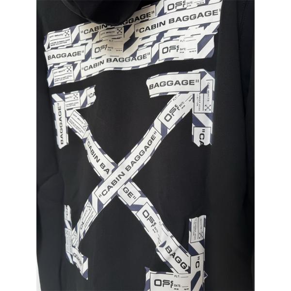 2025秋冬人気モデル 保温性ファッション オフホワイト ブラック × ホワイト プリント パーカー Off-White コピー