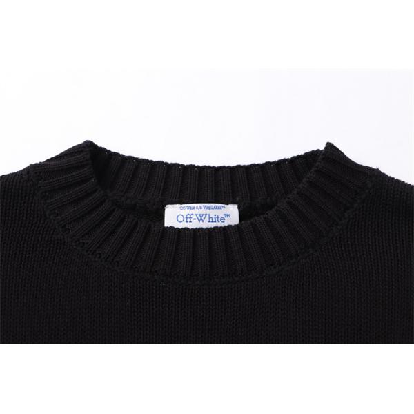 ブラック × ホワイト セーター オフホワイト Off-White スーパーコピー 2025秋冬 限定入手 デザイン性豊か 秋冬コーデ 