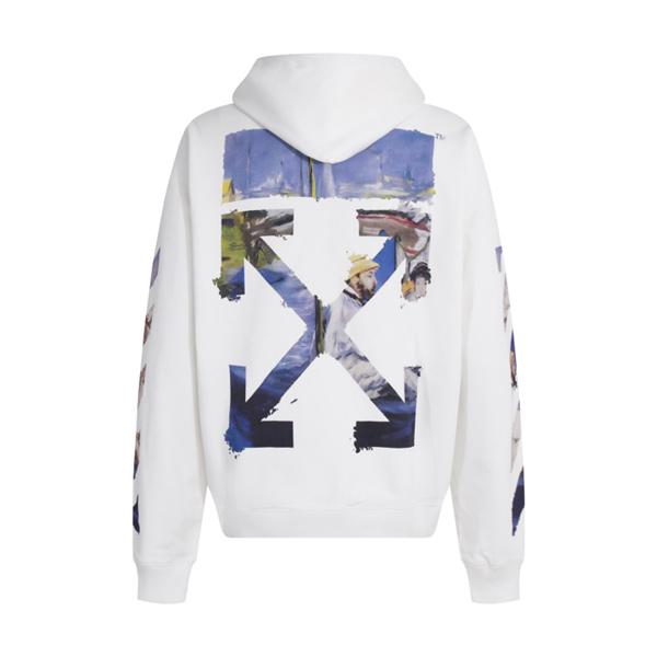2025秋冬特別コラボモデル 限定入手 アート風プリント ルーズフィット ホワイト オフホワイト パーカー Off-White 偽物