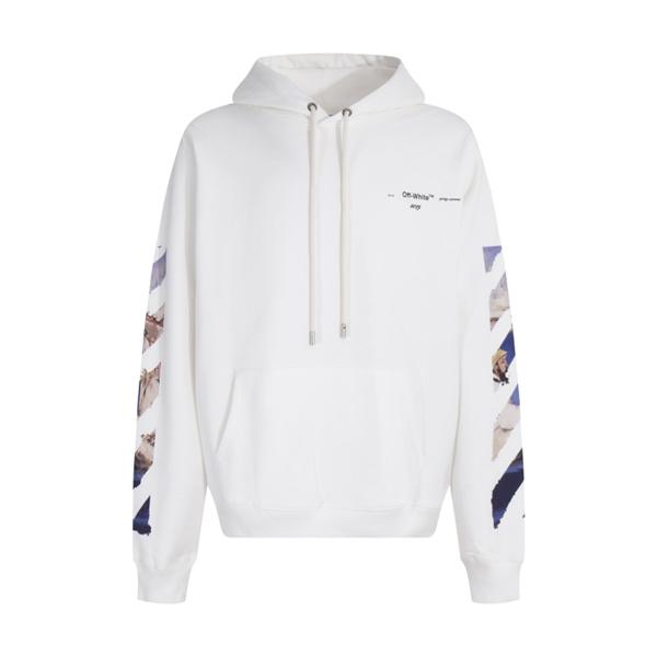 2025秋冬特別コラボモデル 限定入手 アート風プリント ルーズフィット ホワイト オフホワイト パーカー Off-White 偽物
