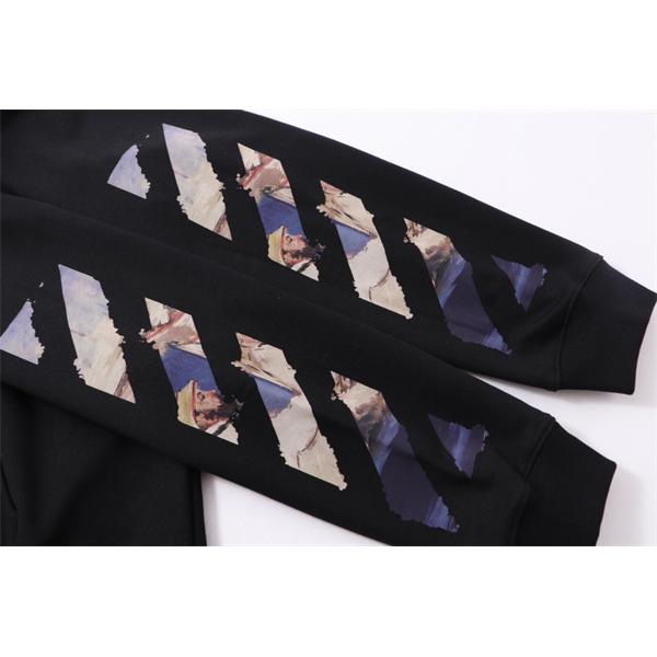 2025秋冬特別コラボモデル 限定入手 アート風プリント ルーズフィット ホワイト オフホワイト パーカー Off-White 偽物