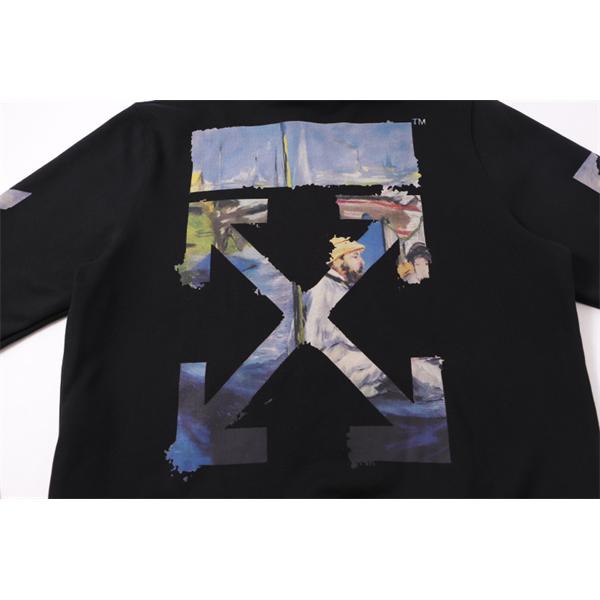 2025秋冬特別コラボモデル 限定入手 アート風プリント ルーズフィット ホワイト オフホワイト パーカー Off-White 偽物