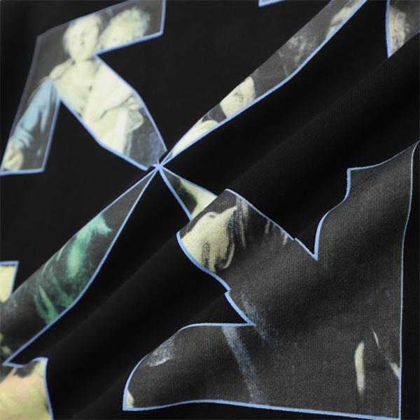 プリント シックな印象 ブラック パーカー Off-White オフホワイト 偽物 2025秋冬ダークスタイル 限定入手 