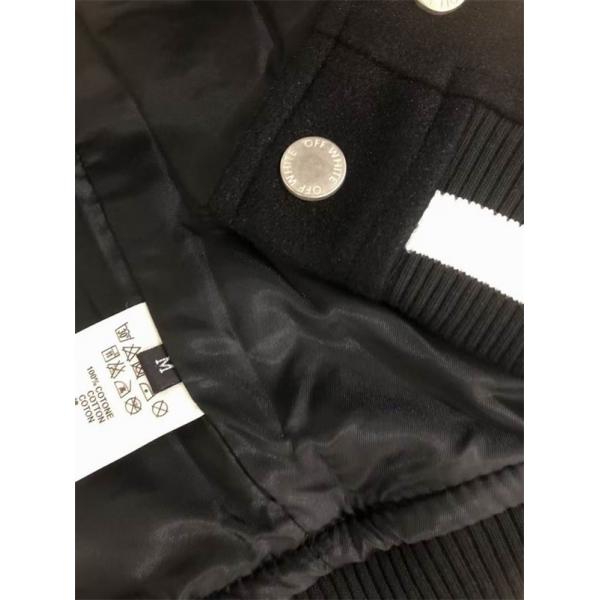 ブラック × イエロー ベースボールジャケット Off-White オフホワイト スーパーコピー 2025秋冬 数量限定 