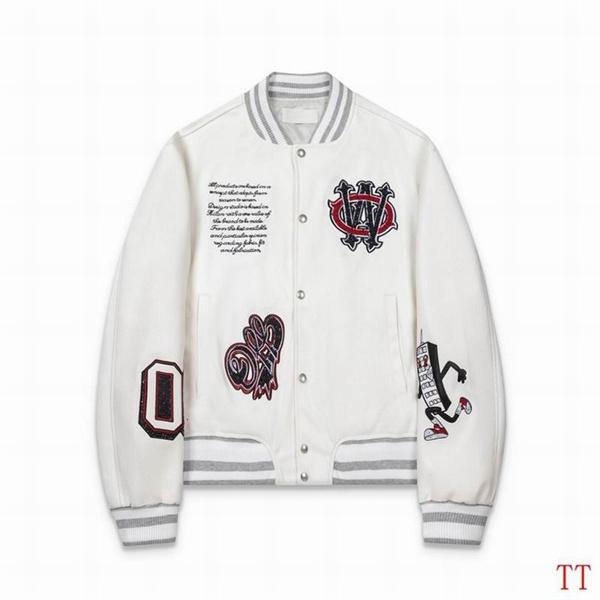 2025秋冬 プレミアム 限定生産 刺繍 当店イチオシ ホワイト × レッド ベースボールジャケット Off-White オフホワイトコピー