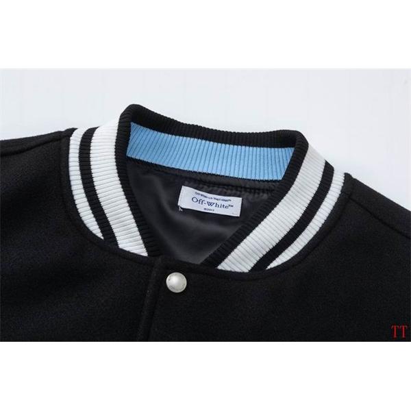 ラック × ライトブルー ベースボールジャケット Off-White オフホワイト 偽物 2025 秋冬コラボ風 数量限定 お洒落 刺繍 