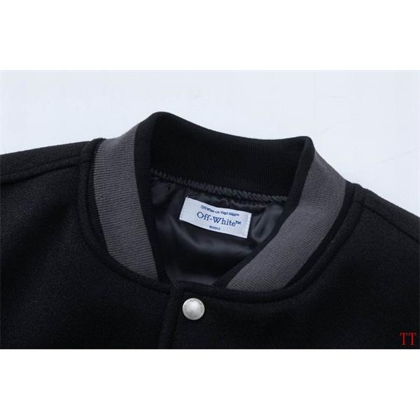 2025 秋冬モデル 刺繍  着心地抜群 モード系 ブラック × レッド ベースボールジャケット Off-White オフホワイト コピー