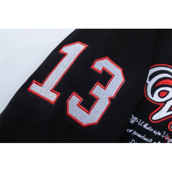 2025 秋冬モデル 刺繍  着心地抜群 モード系 ブラック × レッド ベースボールジャケット Off-White オフホワイト コピー