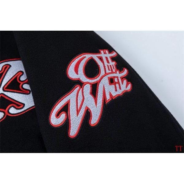 2025 秋冬モデル 刺繍  着心地抜群 モード系 ブラック × レッド ベースボールジャケット Off-White オフホワイト コピー