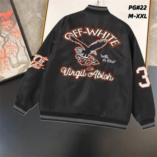 ブラック × オレンジ ベースボールジャケット Off-White オフホワイト スーパーコピー 2025 秋冬定番 限定販売 シックな個性 