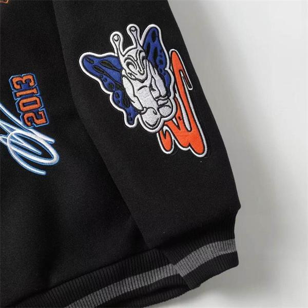 Off-White オフホワイト コピー 2025秋冬必須アイテム 入手困難 着心地抜群 おすすめ ブラック × オレンジ ベースボールジャケット 