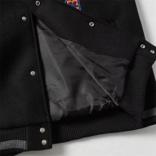 Off-White オフホワイト コピー 2025秋冬必須アイテム 入手困難 着心地抜群 おすすめ ブラック × オレンジ ベースボールジャケット 