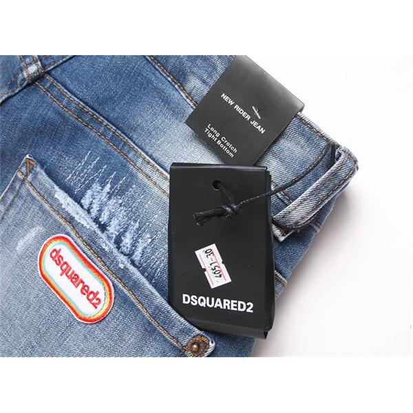 ライトブルー ダメージデザイン ディースクエアード コピー デニムパンツ DSQUARED2 秋冬ストリート 定番 プレミアム