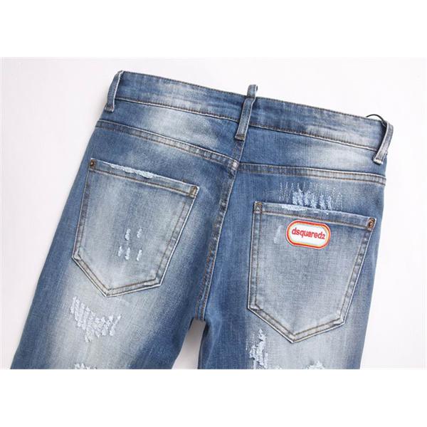 ライトブルー ダメージデザイン ディースクエアード コピー デニムパンツ DSQUARED2 秋冬ストリート 定番 プレミアム