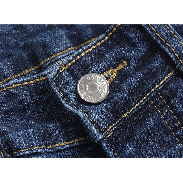 ライトブルー スプラッシュプリント ダメージ デニムパンツ ディースクエアード コピー  DSQUARED2 秋冬 人気 おすすめ