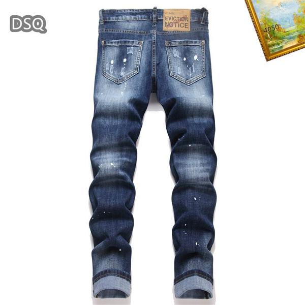 ライトブルー スプラッシュプリント ダメージ デニムパンツ ディースクエアード コピー  DSQUARED2 秋冬 人気 おすすめ