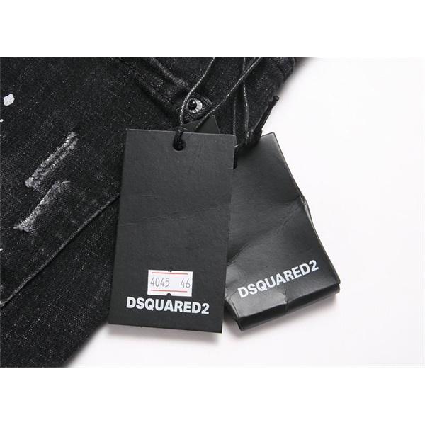 ブラック バッジワッペン ダメージ ディースクエアード デニムパンツ DSQUARED2 コピー 秋冬 個性を彩る 定番