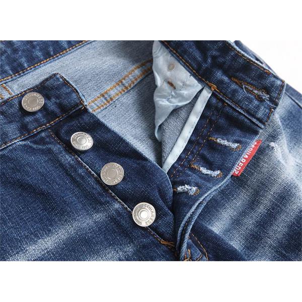 ライトブルー カラフルバッジ ダメージ デニムパンツ ディースクエアード DSQUARED2 偽物 秋冬 ポップで活気ある 人気