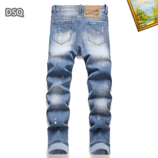  ディースクエアード ライトブルー ダメージ スプラッシュ デニムパンツ DSQUARED2 スーパーコピー 秋冬 トレンド