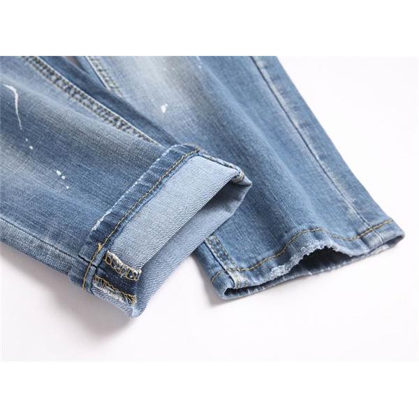  ディースクエアード ライトブルー ダメージ スプラッシュ デニムパンツ DSQUARED2 スーパーコピー 秋冬 トレンド