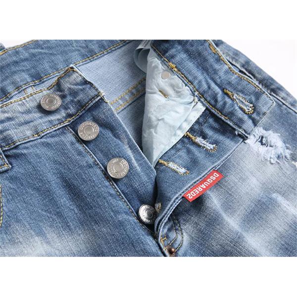  ディースクエアード ライトブルー ダメージ スプラッシュ デニムパンツ DSQUARED2 スーパーコピー 秋冬 トレンド