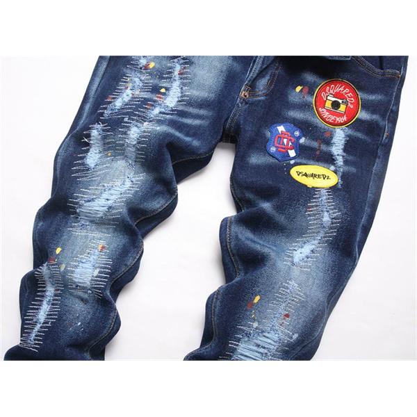 ディープブルー ダメージ スプラッシュ ディースクエアード デニムパンツ DSQUARED2 スーパーコピー 秋冬 人気