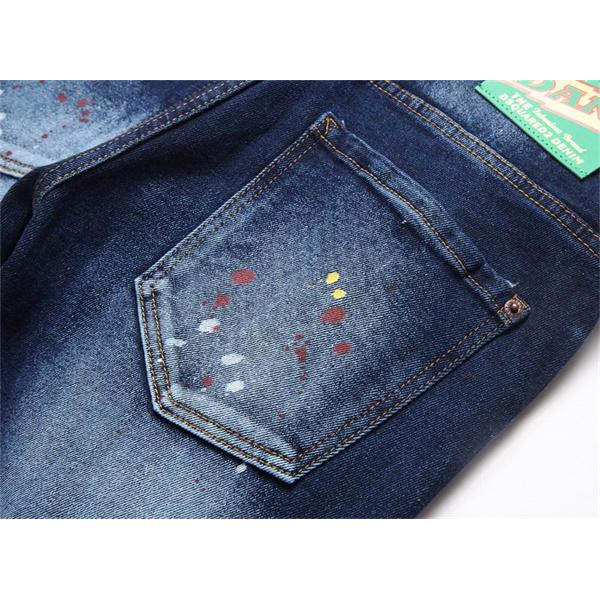 ディープブルー ダメージ スプラッシュ ディースクエアード デニムパンツ DSQUARED2 スーパーコピー 秋冬 人気