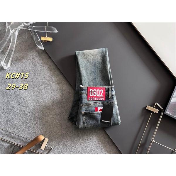  ライトブルー シンプルダメージ デニムパンツ ディースクエアード DSQUARED2 偽物 秋冬 落ち着いた 万能