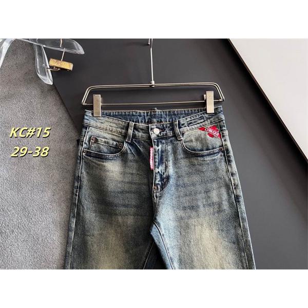  ライトブルー シンプルダメージ デニムパンツ ディースクエアード DSQUARED2 偽物 秋冬 落ち着いた 万能