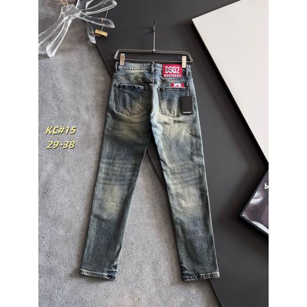  ライトブルー シンプルダメージ デニムパンツ ディースクエアード DSQUARED2 偽物 秋冬 落ち着いた 万能