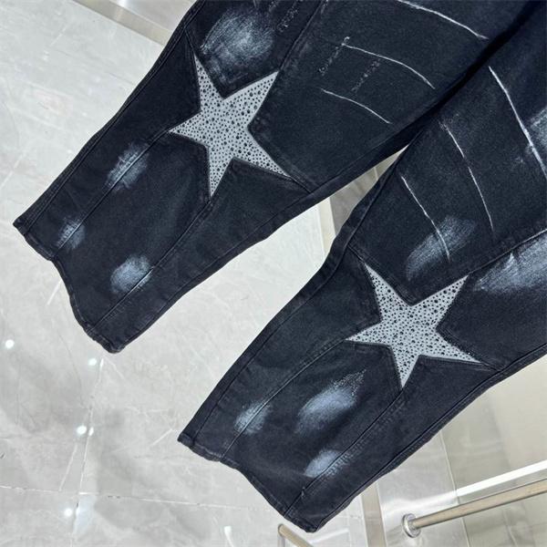 ブラック ラージスター刺繍 ディースクエアード デニムパンツ DSQUARED2 コピー 秋冬 シルエット トレンド