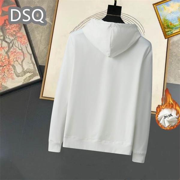 ホワイト フリース裏起毛 ロゴプリント パーカー ディースクエアード DSQUARED2 コピー 秋冬 温かさ 定番