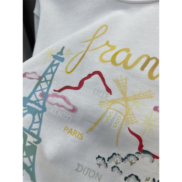 ブラック フランスモチーフカラフルプリント パーカー ケンゾー KENZO コピー 秋冬 トレンド 人気