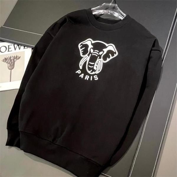 ブラック エレファントモチーフ ホワイトプリント パーカー ケンゾー KENZO コピー 秋冬 シンプル 定番
