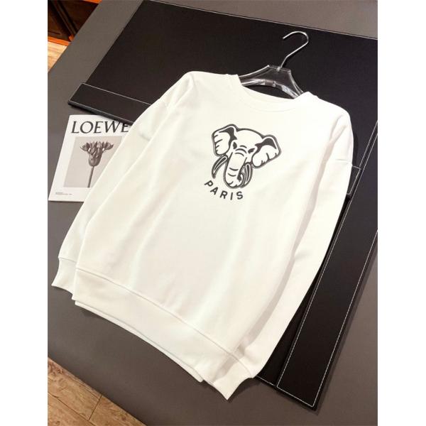 ブラック エレファントモチーフ ホワイトプリント パーカー ケンゾー KENZO コピー 秋冬 シンプル 定番