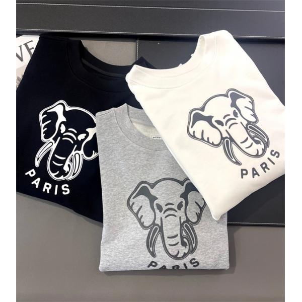 ブラック エレファントモチーフ ホワイトプリント パーカー ケンゾー KENZO コピー 秋冬 シンプル 定番