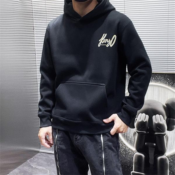 ブラック ゴールドロゴ刺繍 パーカー KENZO ケンゾー コピー 2025秋冬定番 高級感のある 万能 当店イチオシ