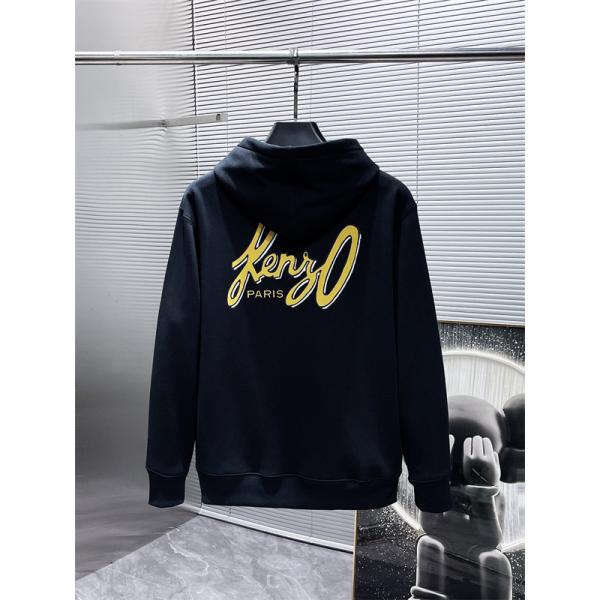 ブラック ゴールドロゴ刺繍 パーカー KENZO ケンゾー コピー 2025秋冬定番 高級感のある 万能 当店イチオシ
